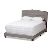 Baxton Studio Vivienne Modern and Contemporary Light Grey Fabric Upholstered Queen Size Bed